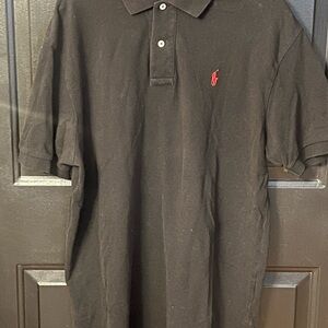 Polo by Ralph Lauren Men's Polo Shirt in Black with Red Logo